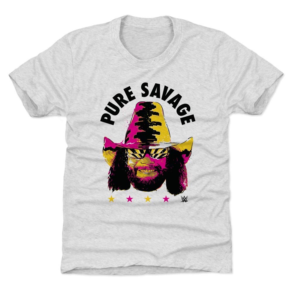 500 LEVEL Macho Man Kids T-Shirt - WWE Boys Clothing - Macho Man Pure Savage Wrestling Tee - Perfect for Birthday Gifts, WWE Parties & Fan Apparel