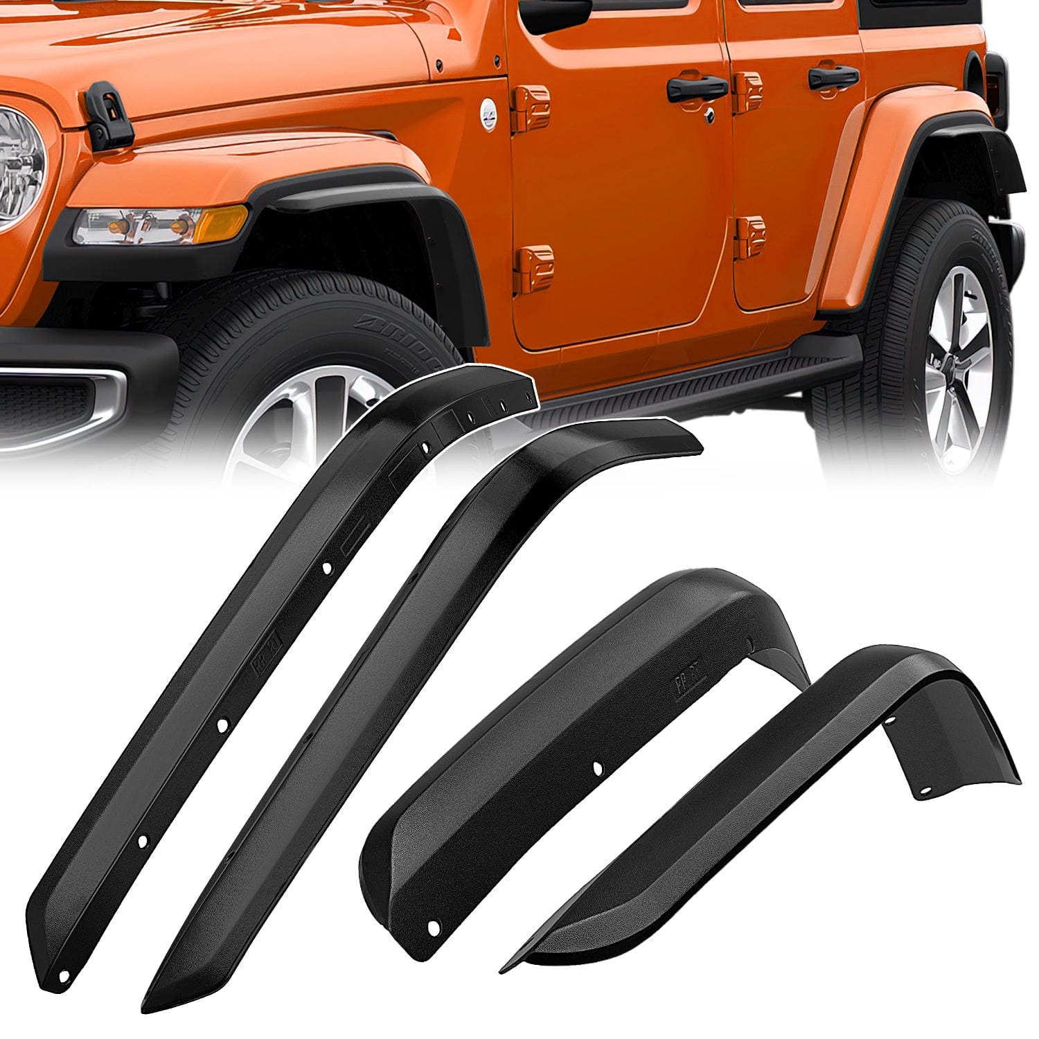 Fender Flares Extensions Set for 2018-2024 Jeep Wrangler JL & JLU Unlimited 2/4 Door Models (Low Wheel Arches) - Durable Off-Road Protection for Mud & Rock Crawling