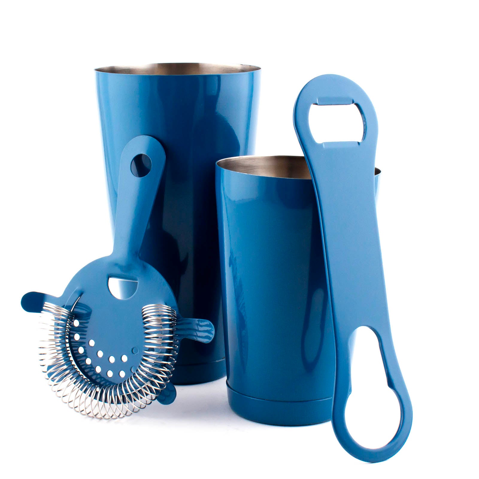 4-Piece Bar Set with V-Rod® - Azure Blue for Home Bar, Kitchen Counter, or Outdoor Entertaining