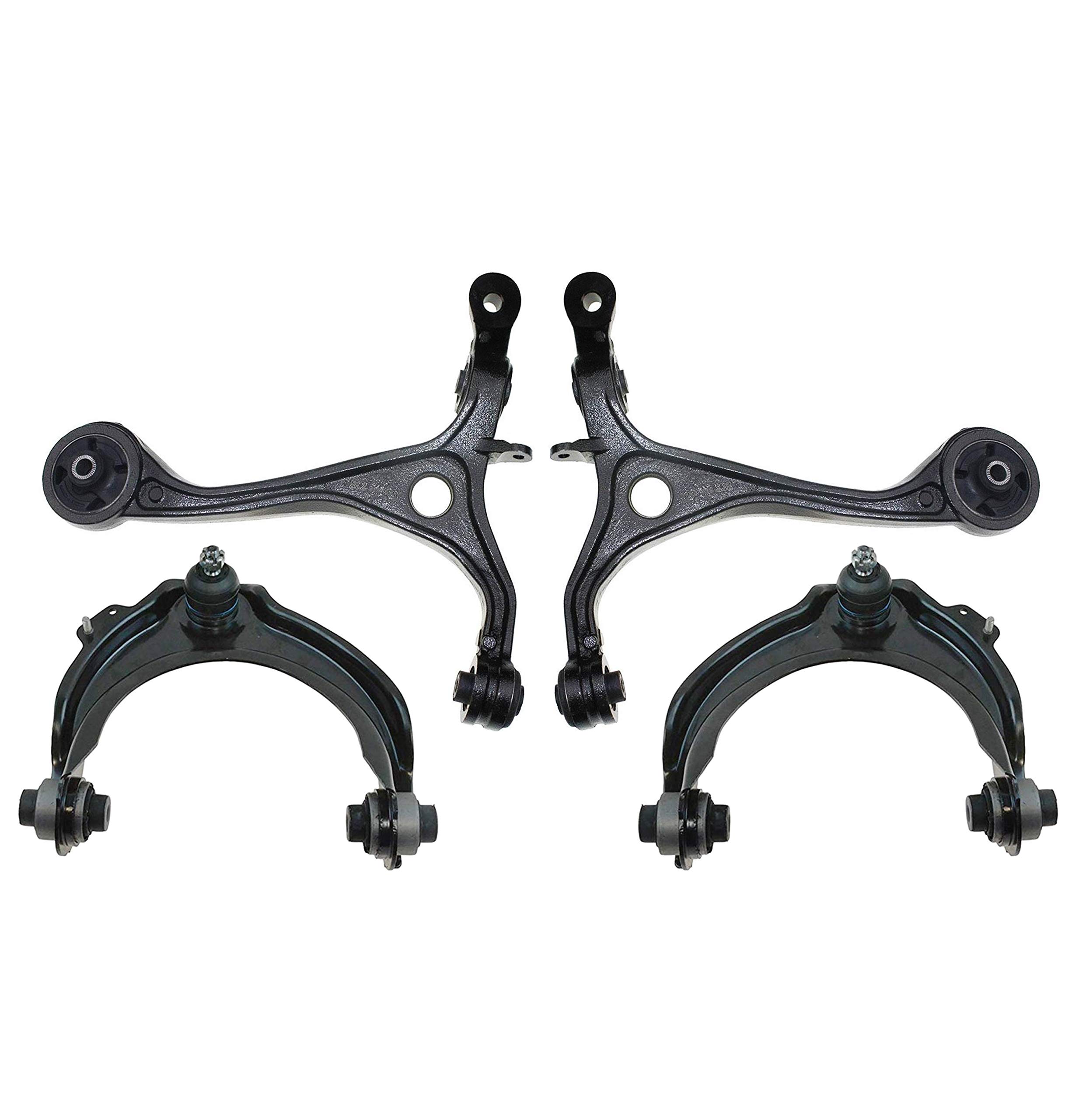 4-Piece Front Upper & Lower Control Arms with Ball Joints Suspension Kit - Fits Acura TSX 2004-2008 & Honda Accord 2003-2007 - Left & Right Side Replacement - Improve Ride Comfort & Handling for Daily Driving & Performance Upgrades