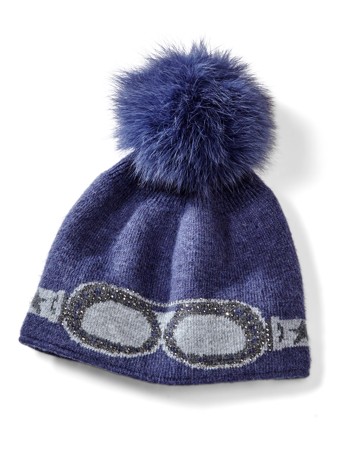 Stylish Sunglass Pom Knit Hat - Winter Beanie with Attached Sunglasses for Outdoor Activities, Skiing, and Snowboarding