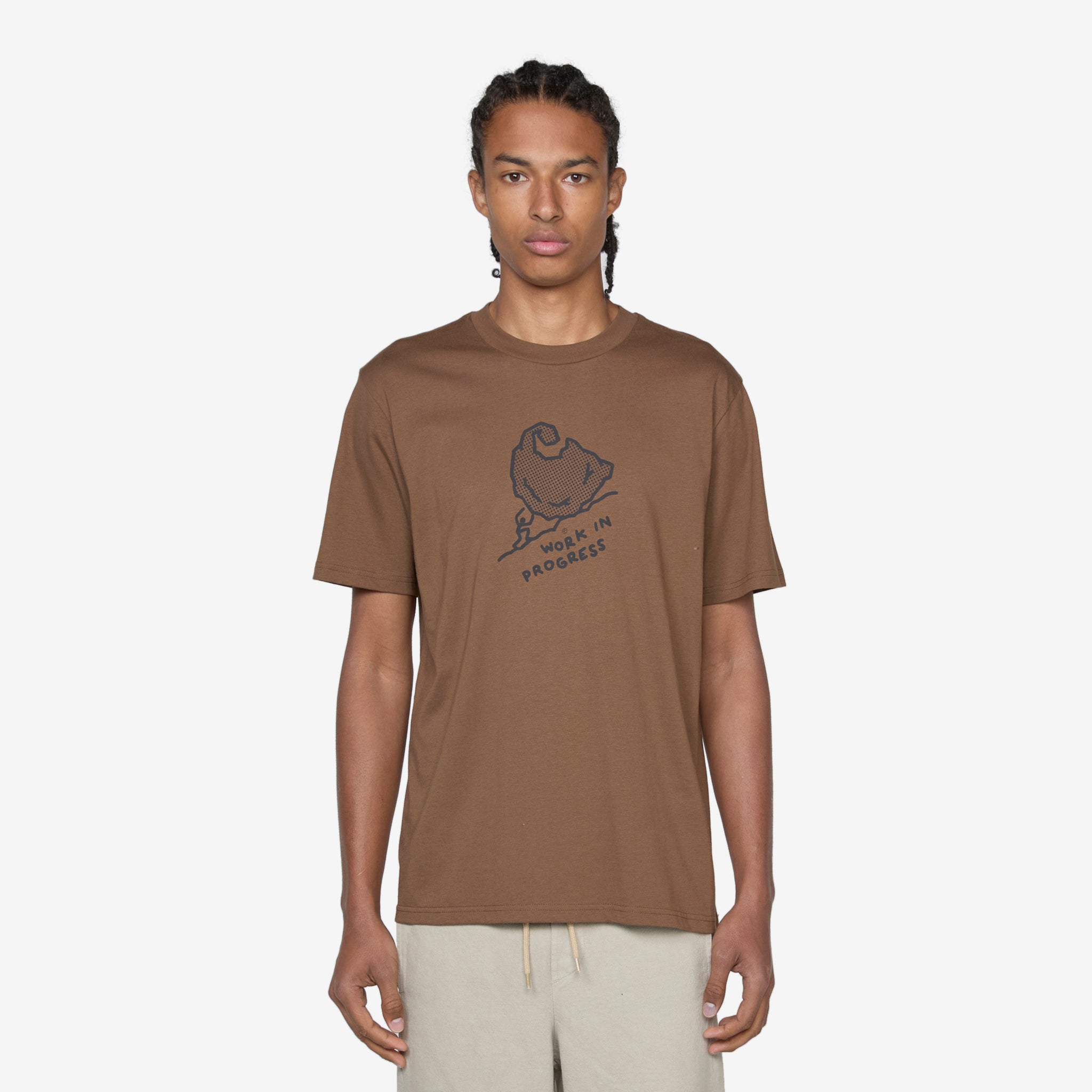 Move On Up T-Shirt in Chocolate & Black | Comfortable Cotton Tee for Casual Wear, Street Style & Everyday Outfits