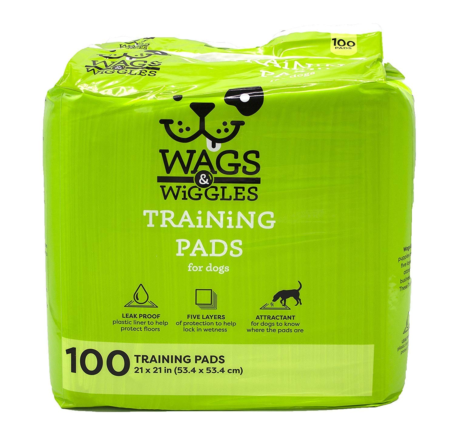 Wags & Wiggles Leak Proof Dog Training Pads - Super Absorbent Puppy Pee Pads for Housebreaking, Crate & Travel Use - Washable & Odor Control Dog Supplies for Small Medium Large Breeds