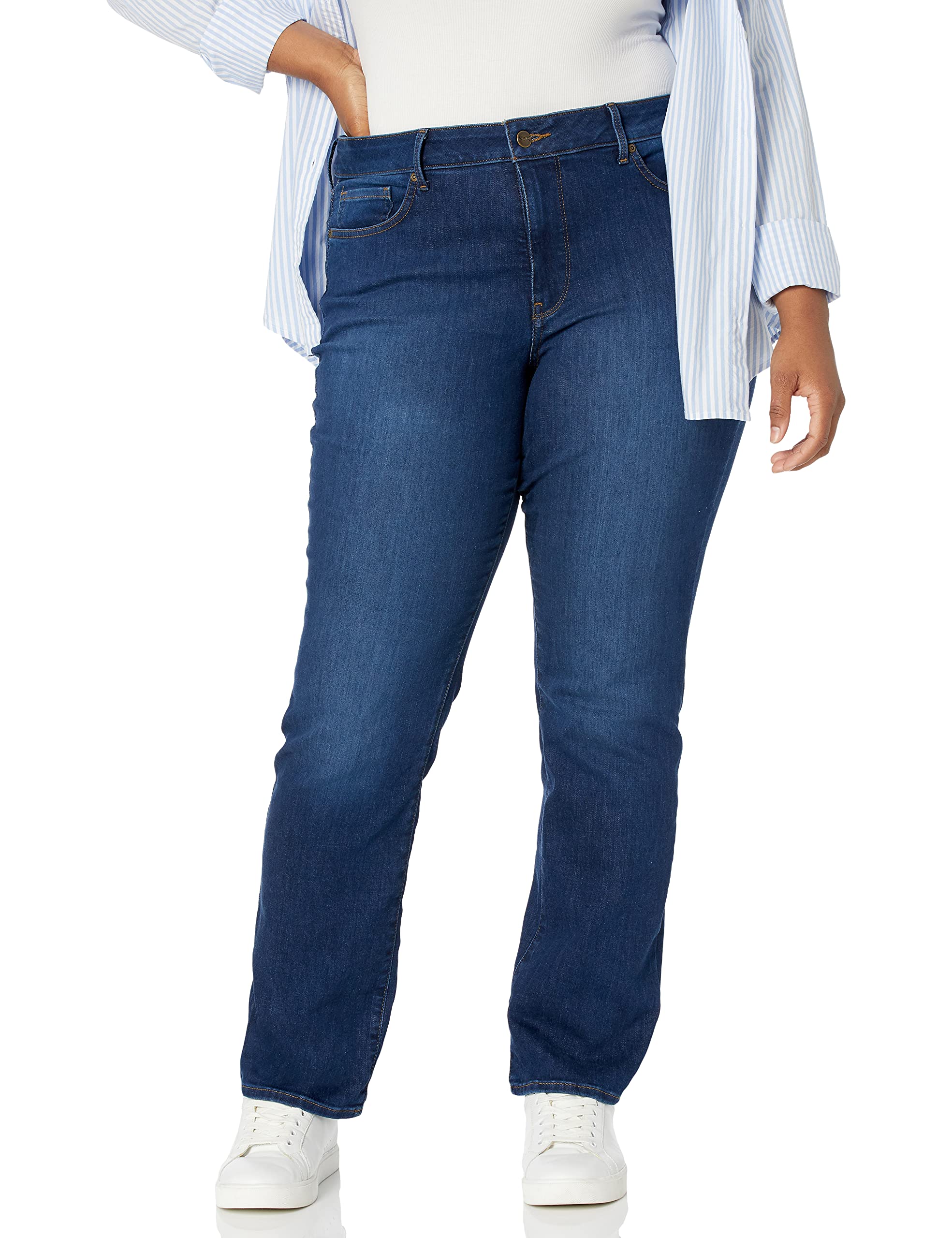 NYDJ Women's Plus Size Marilyn Straight Ankle Jeans - Slimming & Flattering Fit for Curvy Figures | Perfect for Work, Casual Outings & Everyday Comfort