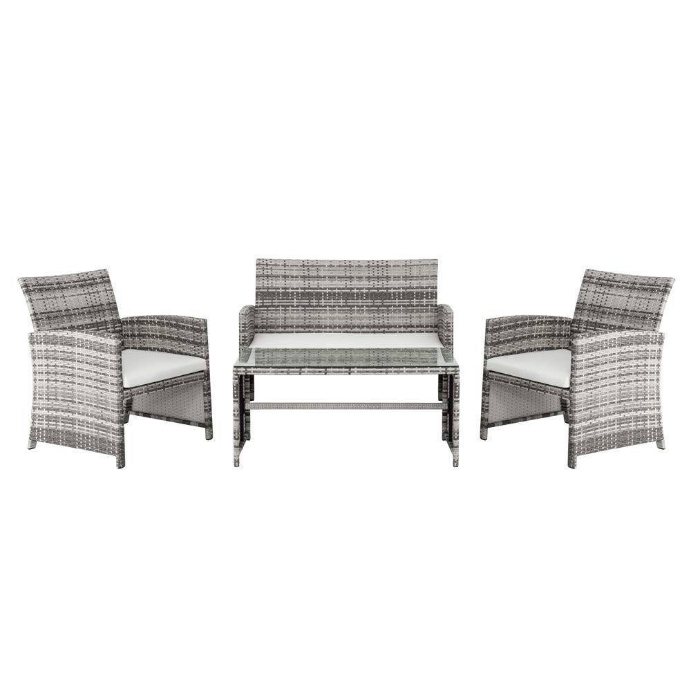 4-Piece Patio Furniture Set - Outdoor Wicker Bistro Chairs & Modern Rattan Conversation Set for Garden, Backyard, Lawn & Balcony | Perfect for Relaxing, Entertaining & Outdoor Dining