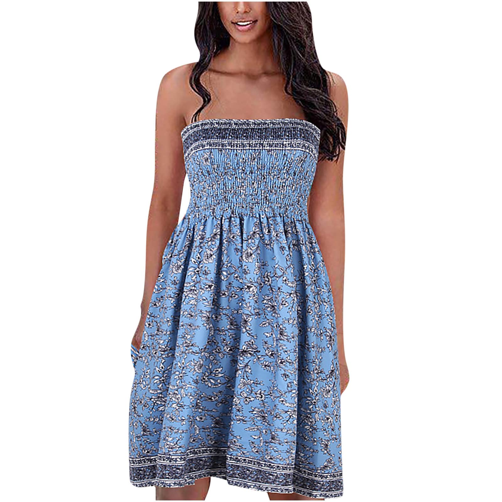 YADEOU Women's Summer Mini Tank Dress 2022 - Casual Printed Retro Slouchy Dress for Vacation & Holiday | Perfect for Beach Outings, Travel & Casual Wear