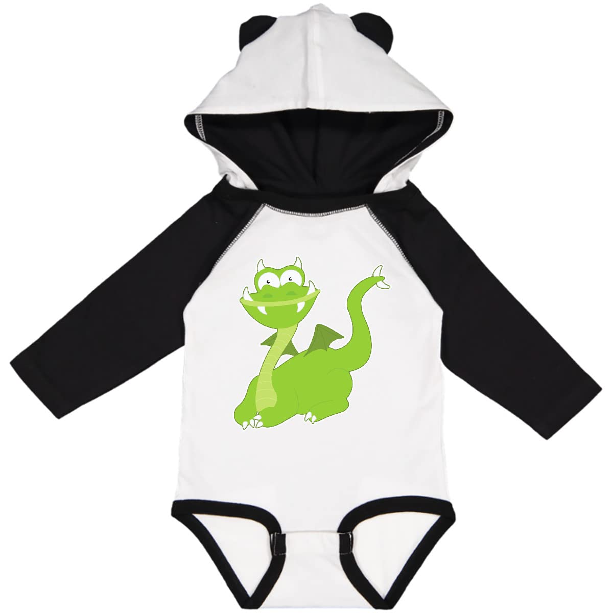Inktastic Green Dragon Long Sleeve Baby Creeper for Playtime & Photos
