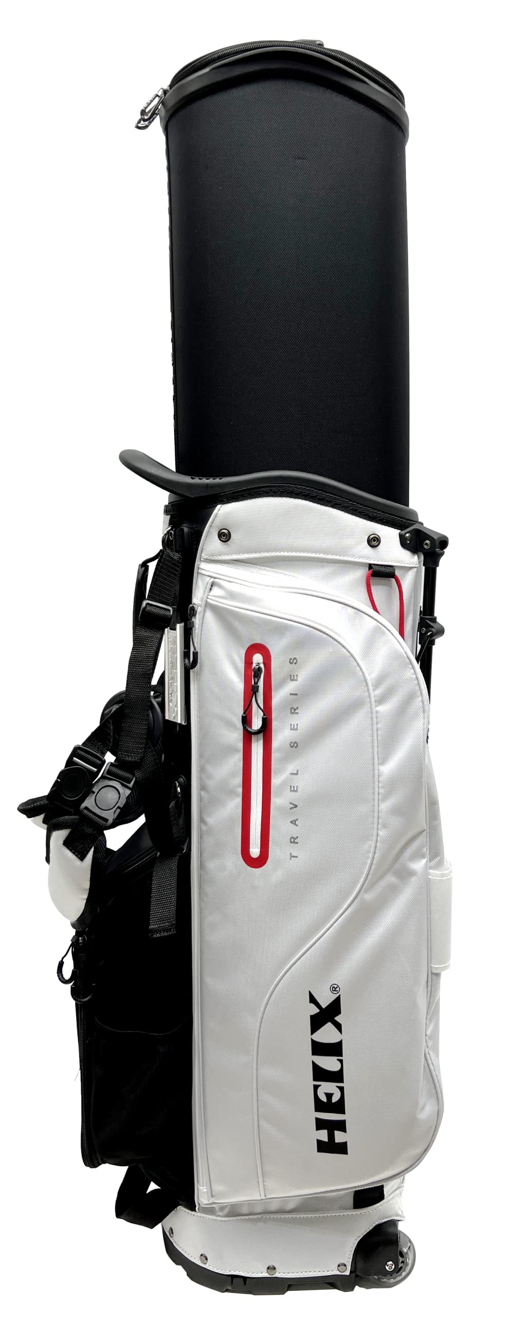 HELIX Retractable Golf Stand Bag with Wheels - Lightweight & Durable Golf Cart Bag for Easy Transport - Perfect for Golf Courses, Driving Range & Travel