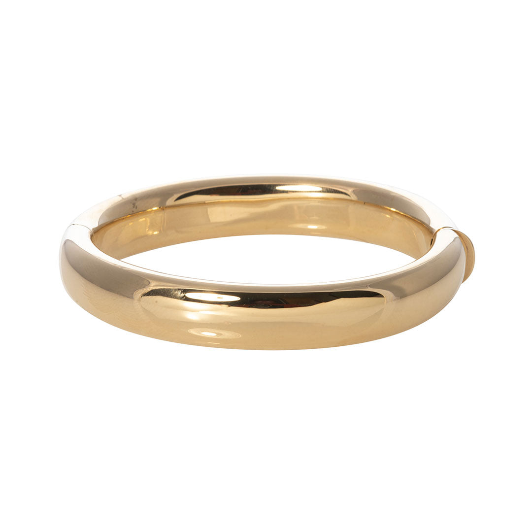 14K Yellow Gold Italian Oval 12mm Bangle Bracelet for Women - Elegant Stackable Jewelry for Everyday Wear & Special Occasions