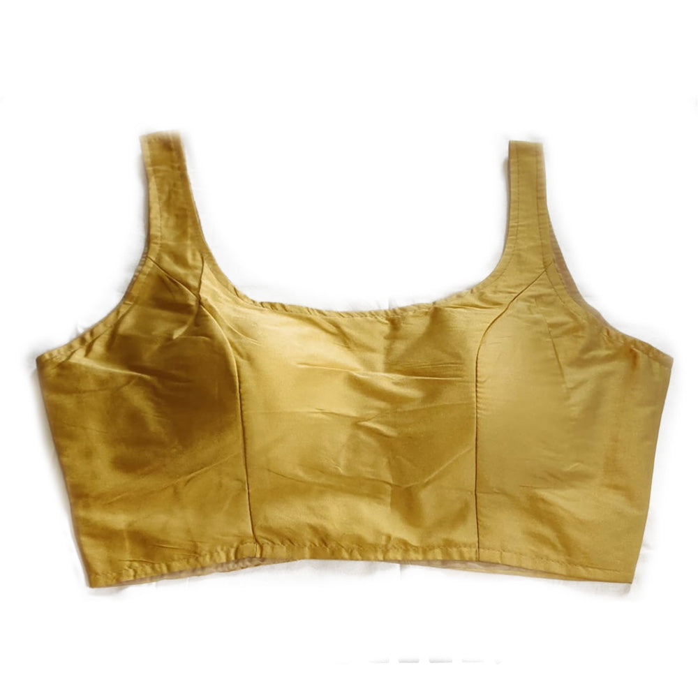 Bright Gold Silk Blouse - Elegant & Casual Women's Top for Office, Party & Everyday Wear (Design 252)