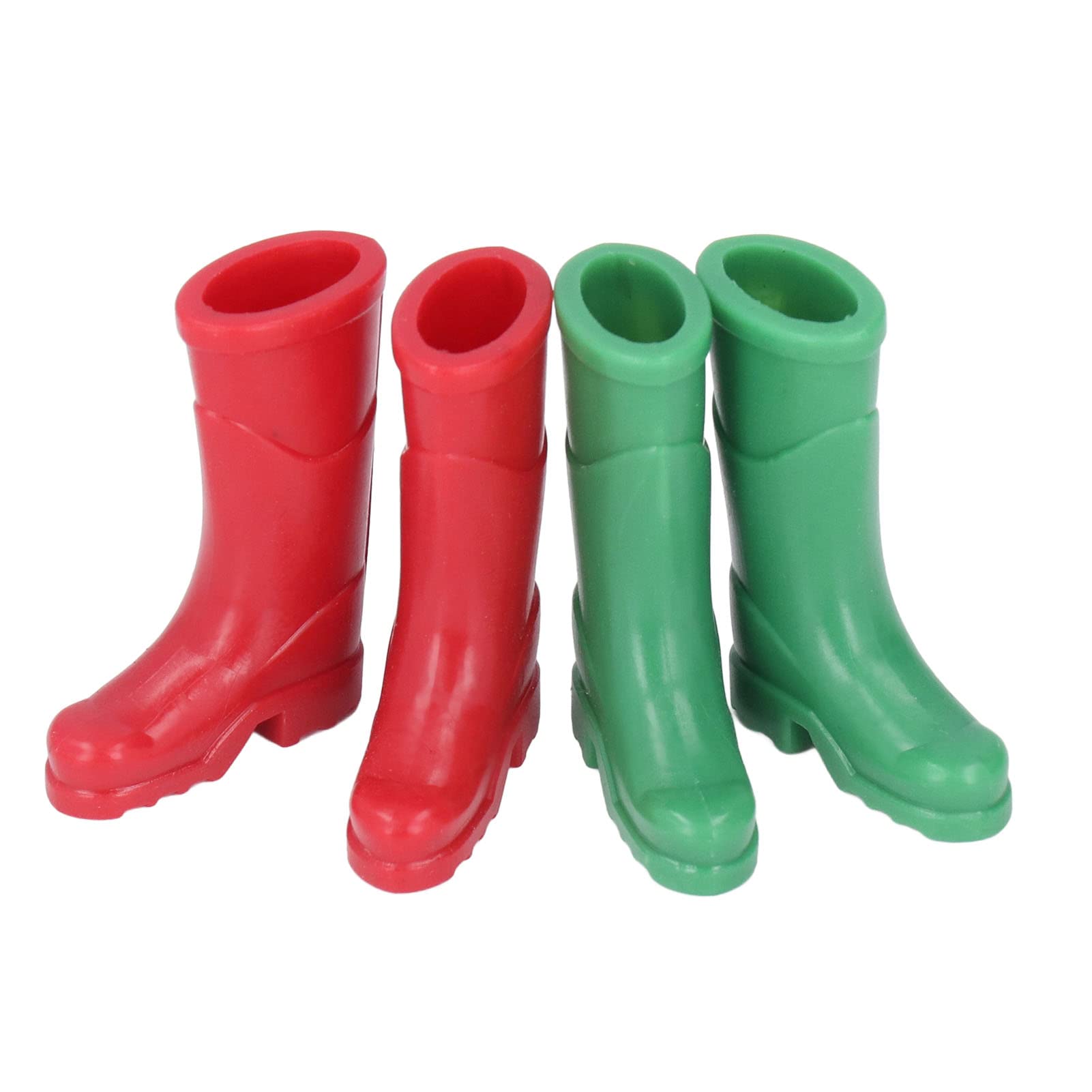 1:12 Miniature Doll Rain Boots - Red & Green for Dollhouse Decor & Play