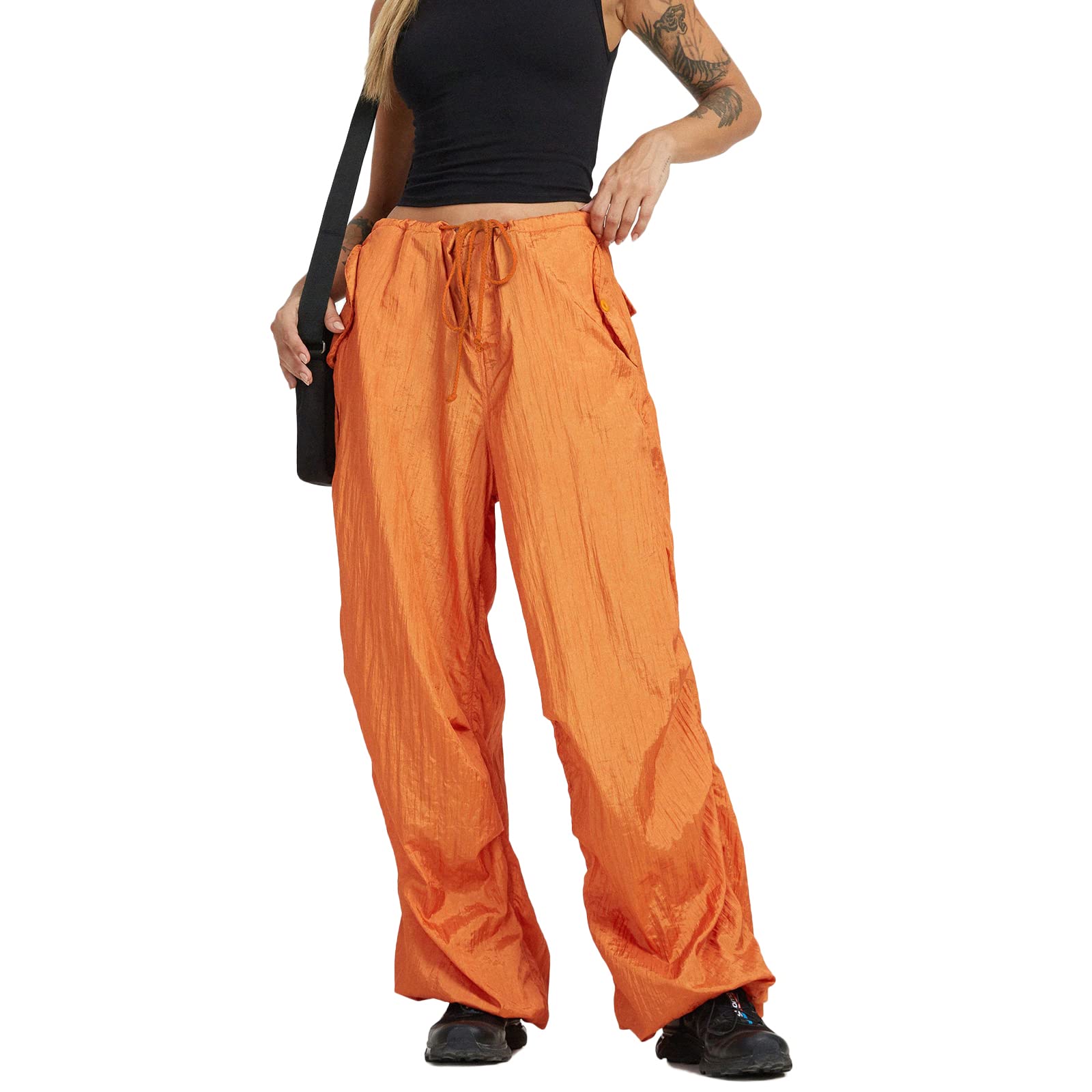 Women's Baggy Cargo Pants with Pockets - Y2K High Waist Hip Hop Loose Joggers | Casual Streetwear Sweatpants for Women | Perfect for Urban Fashion, Street Style & Everyday Comfort