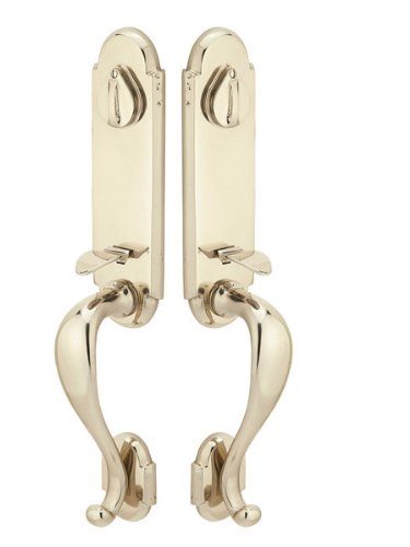 Emtek 453111 White Bronze Handleset - Remington Single Cylinder Grip-by-Grip Keyed Entry Door Handle for Modern Homes & Offices