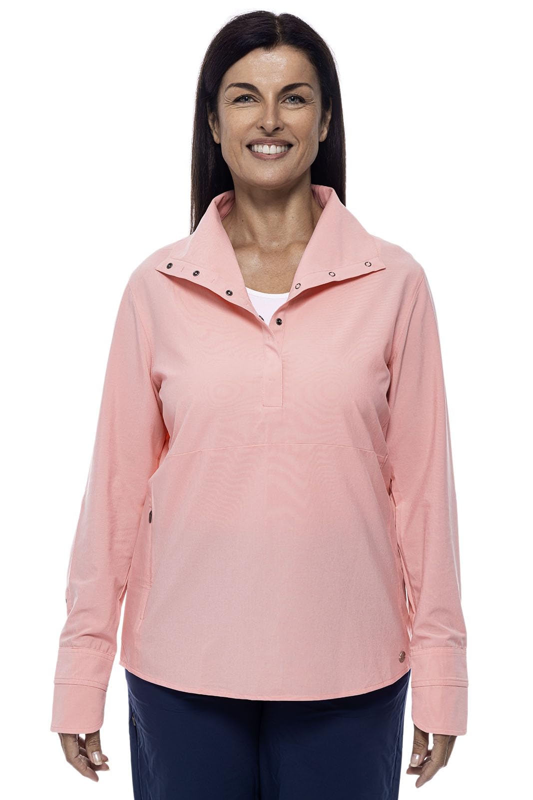 Coolibar UPF 50+ Women's Sun Protective Catona Funnel Neck Tunic Top - Lightweight UV Protection Shirt for Outdoor Activities, Beach & Travel