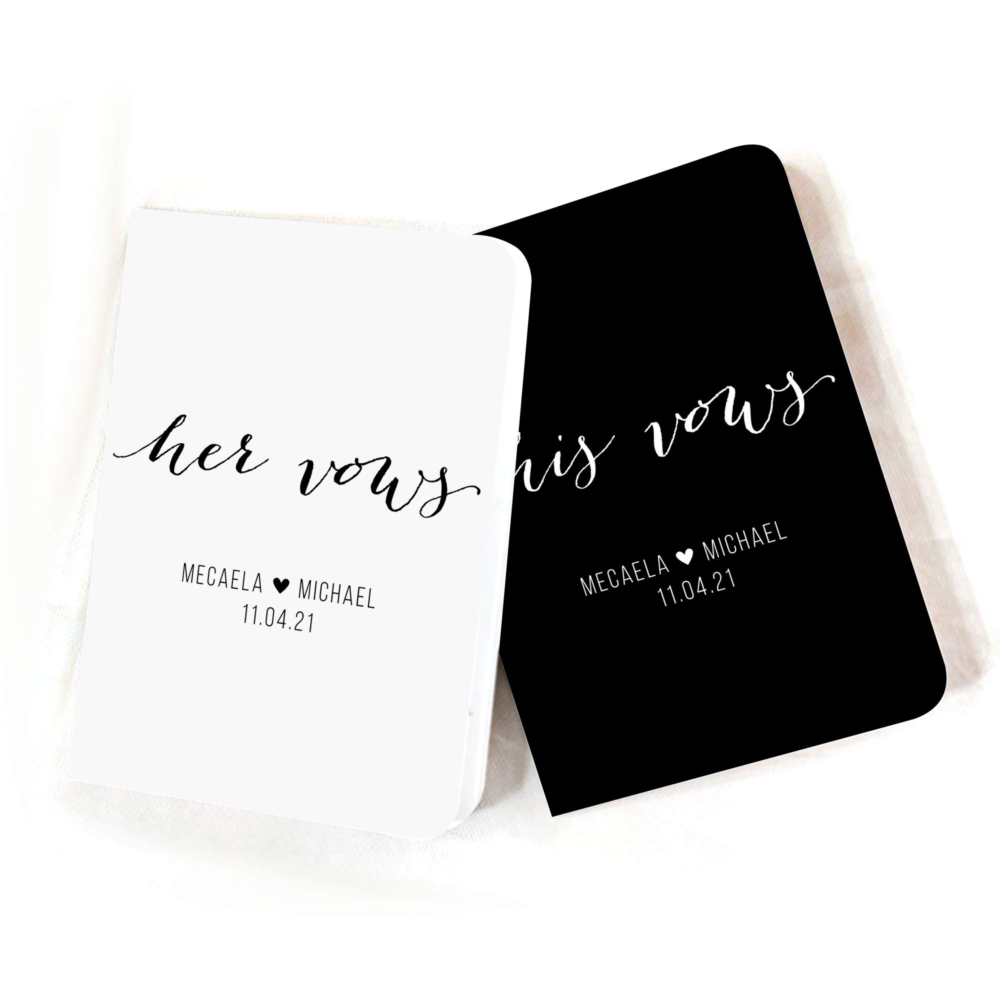 Personalized Wedding Vow Books for Couples - His and Hers Custom Vow Booklets Set of 2 - Perfect for Wedding Ceremonies, Vow Renewals & Anniversary Gifts