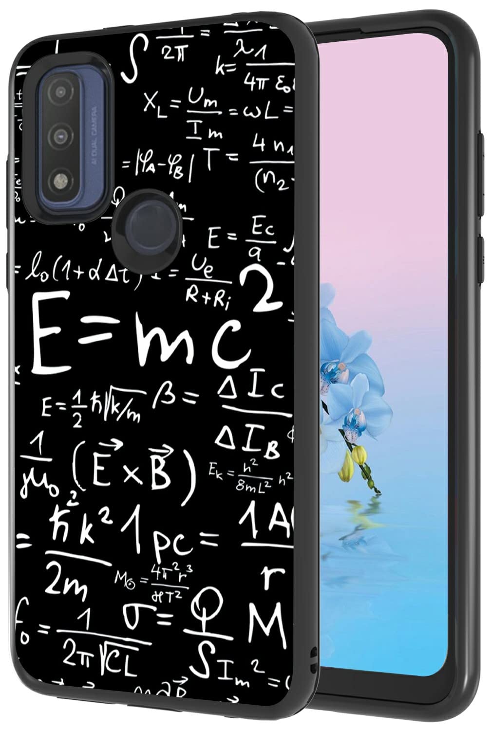2 in 1 Shockproof Phone Case for Motorola Moto G Pure (2021) - Heavy Duty Dual Layer Hard PC & Soft Rubber Cover - Math Equations Blackboard Design - Perfect for Women, Girls & Students - Ideal for School, Work & Everyday Protection