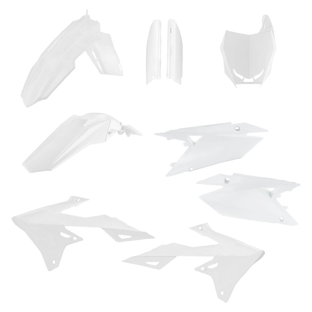 Acerbis Full Plastic Kit White for Suzuki RMZ450 2018 - Durable Replacement Body Kit for Off-Road Motorcycle Racing & Trail Riding