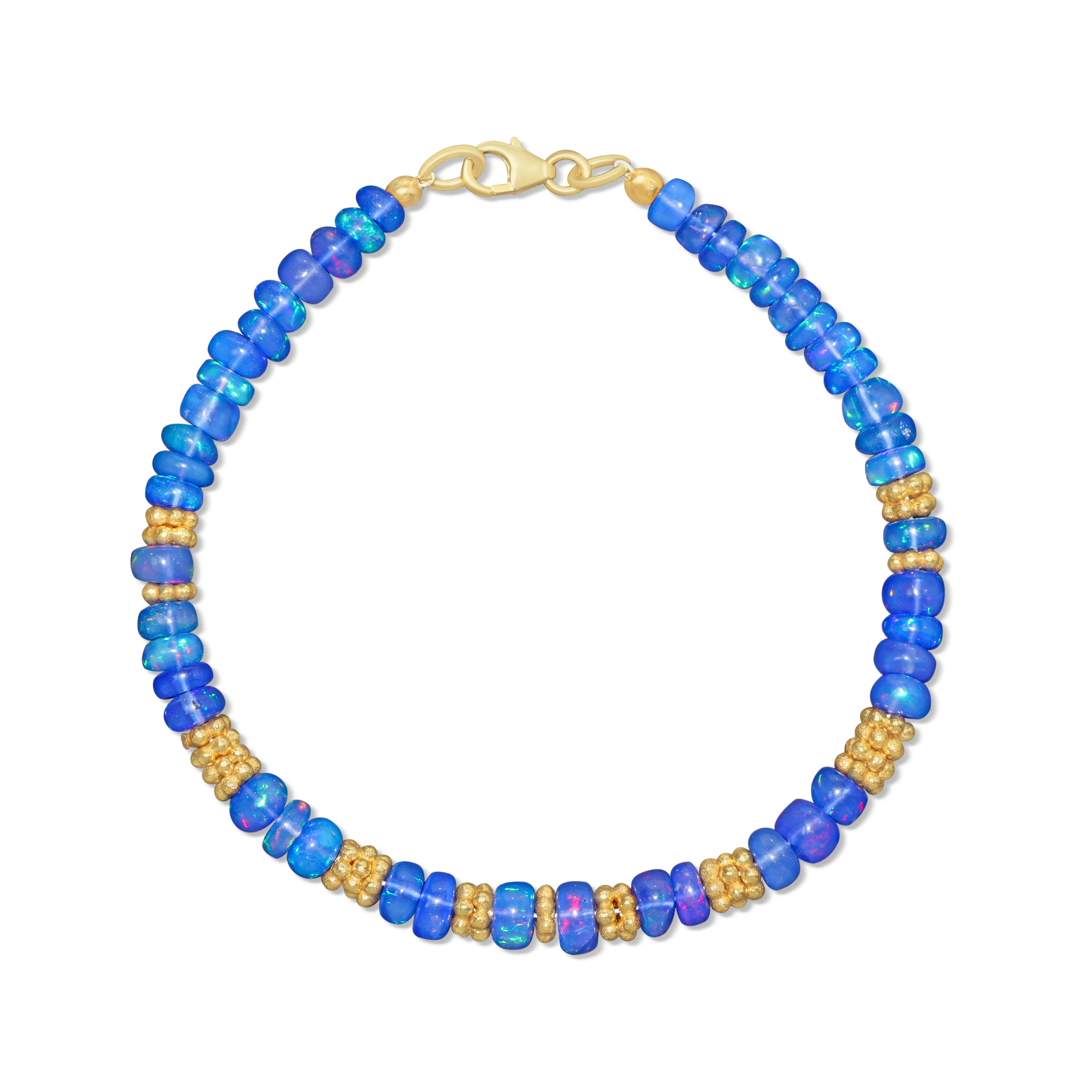 Natural Blue Opal Beaded Bracelet for Women – Handmade Adjustable Boho Jewelry for Everyday Wear, Gifts & Spiritual Healing