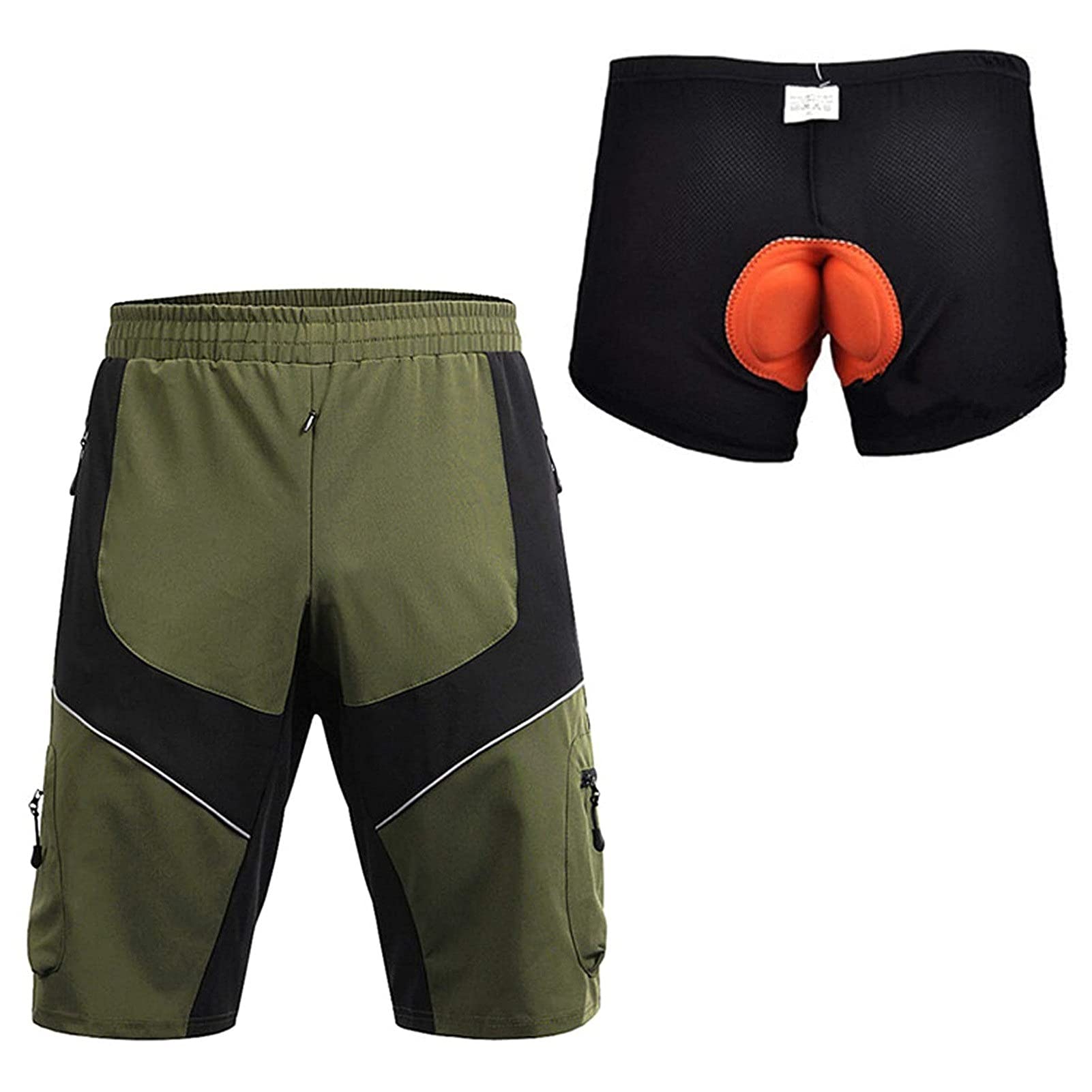 **GAOSHENGWUJINGD Men's Mountain Bike Shorts - MTB Cycling Shorts with Padded Liner, Breathable & Quick-Dry for Outdoor Cycling, Running, Gym Training - Perfect for Trail Riding & Fitness Workouts**