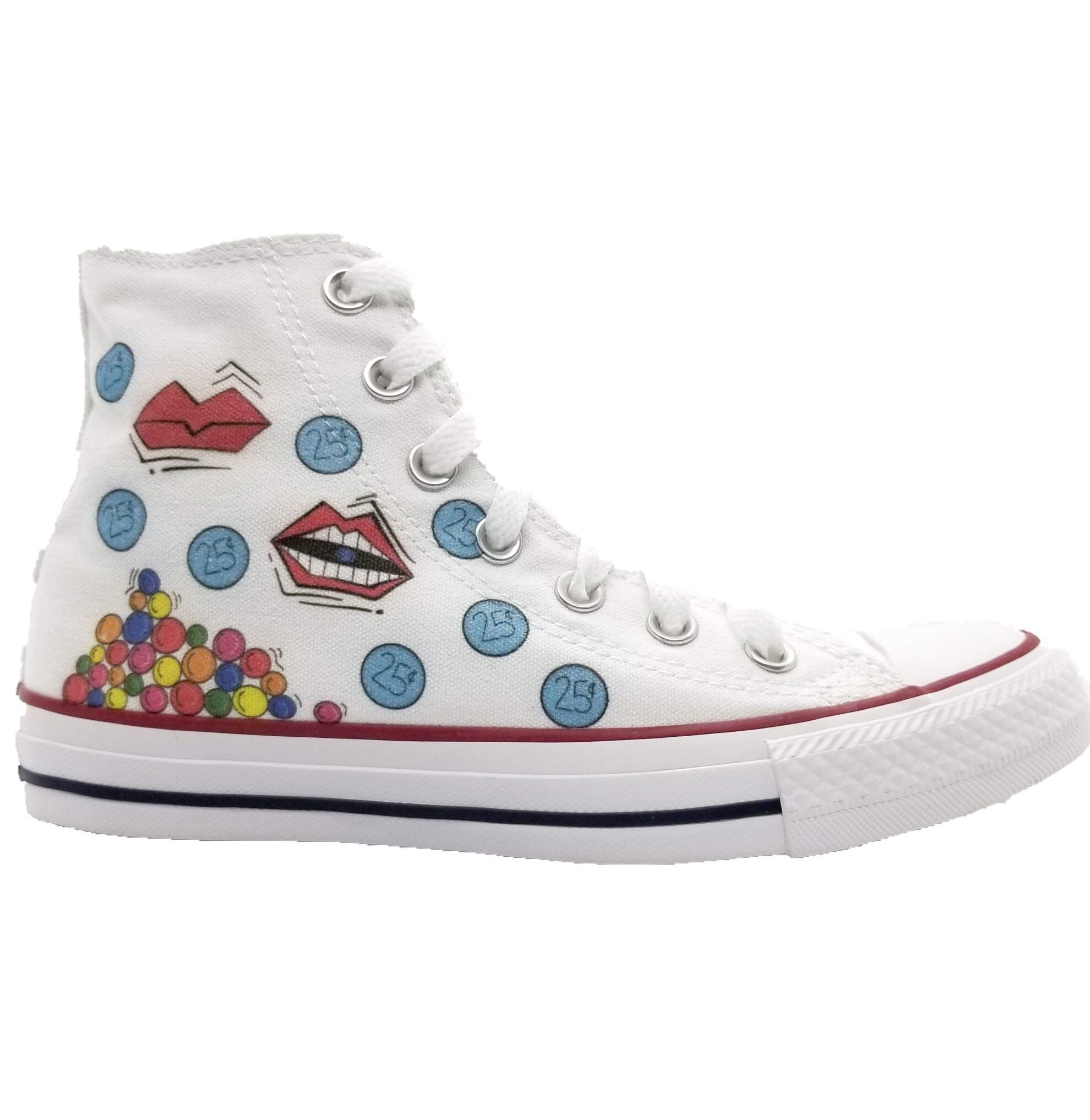 Angella DI-signs Women's White High Top Sneakers - Fashionable Lace-Up Design for Casual Wear, Gym, and Street Style