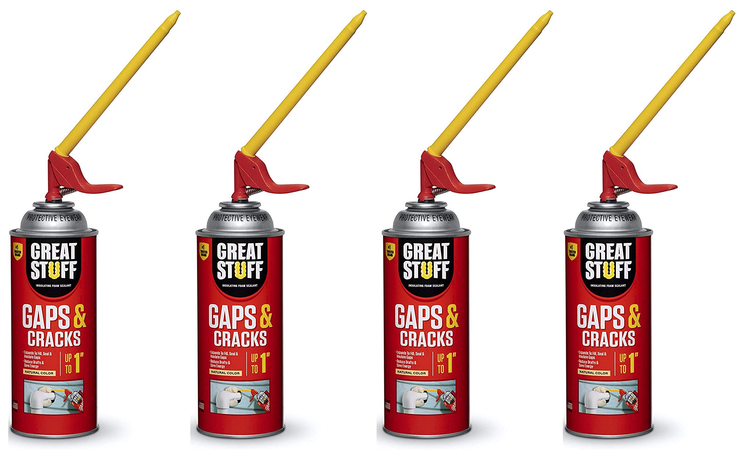 Great Stuff 99108824 Smart Dispenser Gaps & Cracks Foam Sealant (4-Pack) - Ideal for Home Insulation, Weatherproofing & DIY Projects