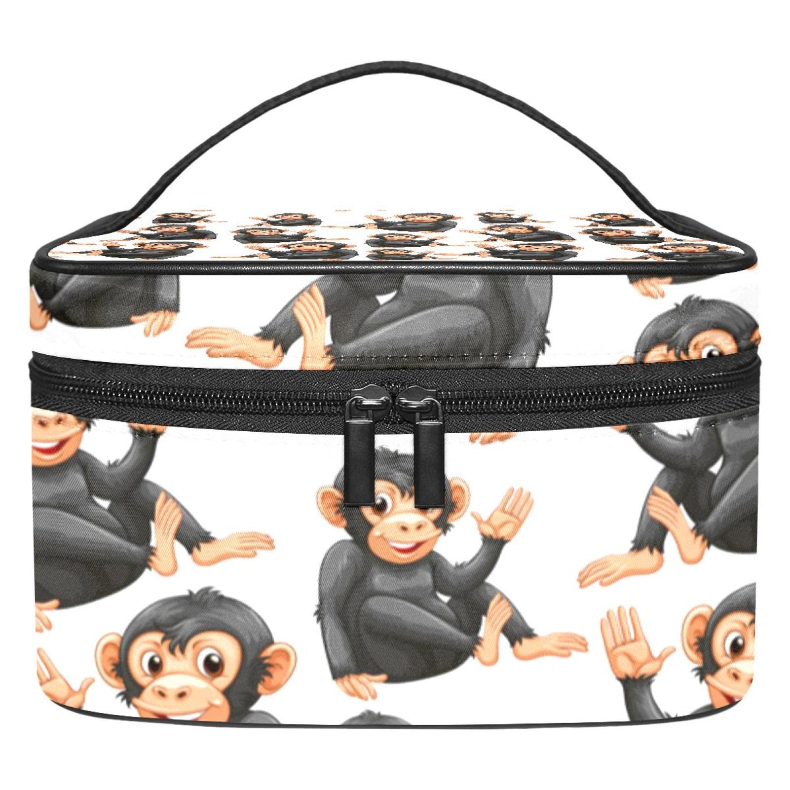 Playful Ape Makeup Bag for Women & Girls - Waterproof Travel Cosmetic Organizer with Zipper Pouch | Perfect for Travel, Gym & Daily Makeup Storage