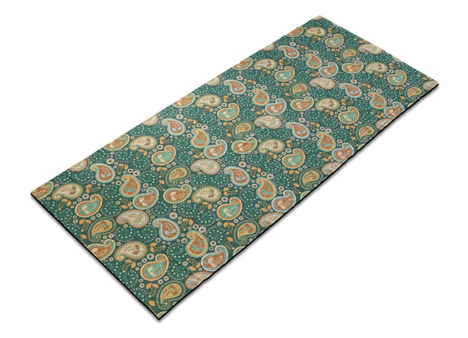 Ambesonne Non-Slip Yoga Mat Towel - Paisley Leaves Floral Pattern, Sweat Absorbent Workout Cover for Yoga & Pilates (25
