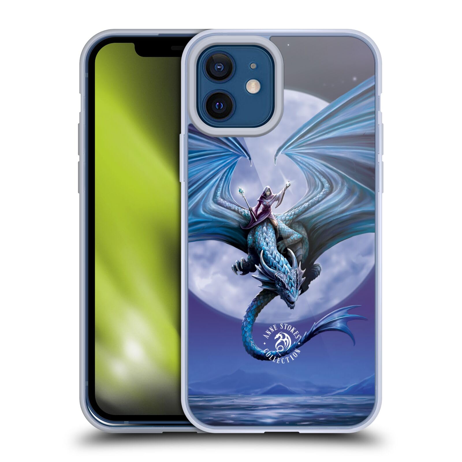 Anne Stokes Moonstone Dragons iPhone 12/12 Pro Case - Officially Licensed Soft Gel Phone Cover for Women & Men | Protective Slim Fit Design | Perfect for Daily Use, Work & Travel