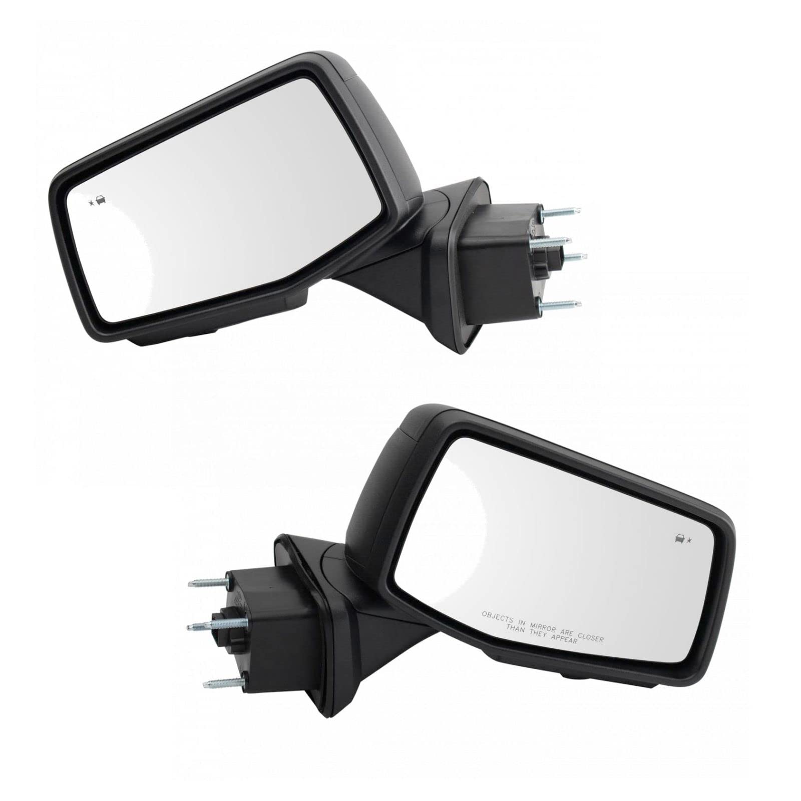 BSM Power Heated Side Mirror with Temperature Sensor - Auto-Folding, Perimeter Memory & Puddle Light Stripes (Pair) - Perfect for Winter Driving & Enhanced Vehicle Safety