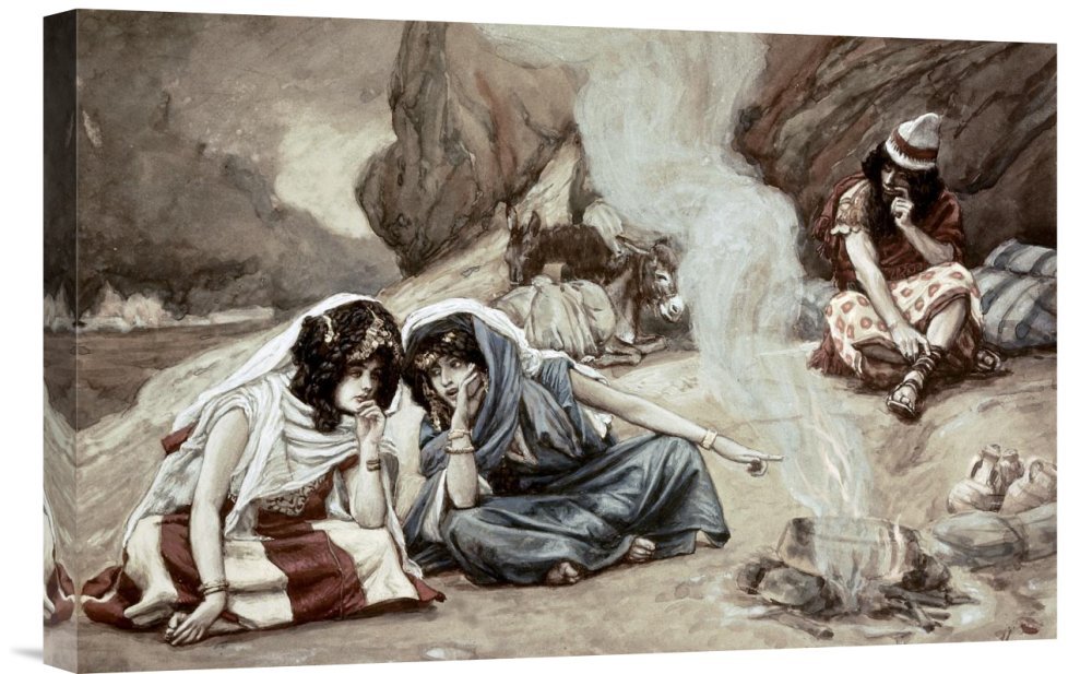 Daughters of Lot by James Tissot - Premium Gallery Wrap Canvas Giclee Art Print - Wall Decor for Living Room, Bedroom & Office