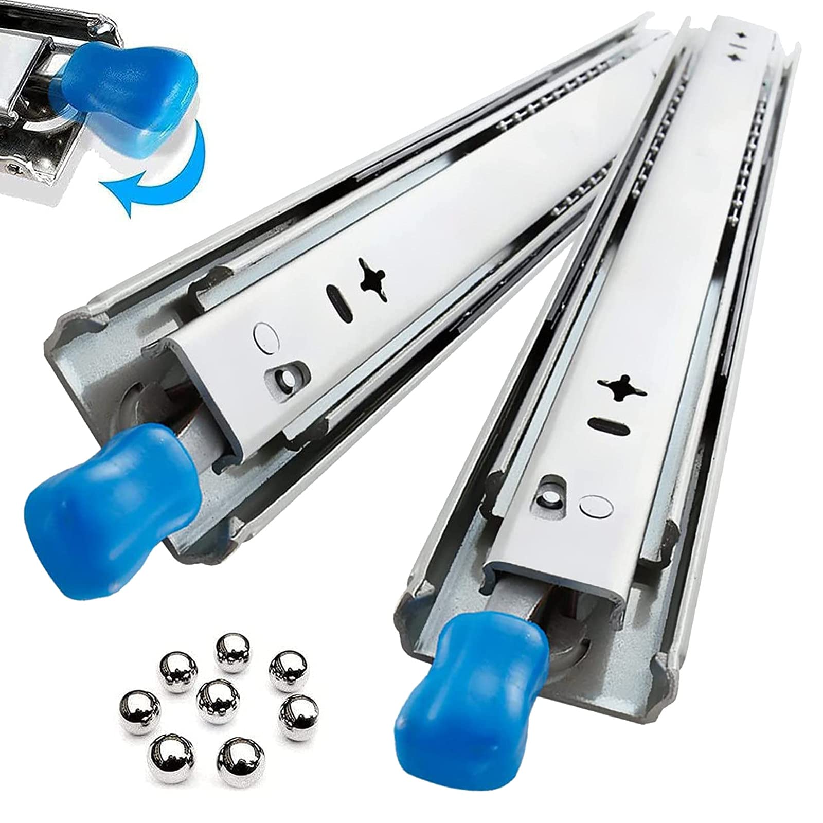 Heavy Duty Full Extension Drawer Slides 58 Inch - 260 LB Load Capacity, Low Noise Bottom Mount Drawer Runners with Lock for Kitchen Cabinets, Dressers, Office Furniture (1 Pair, 1450mm)
