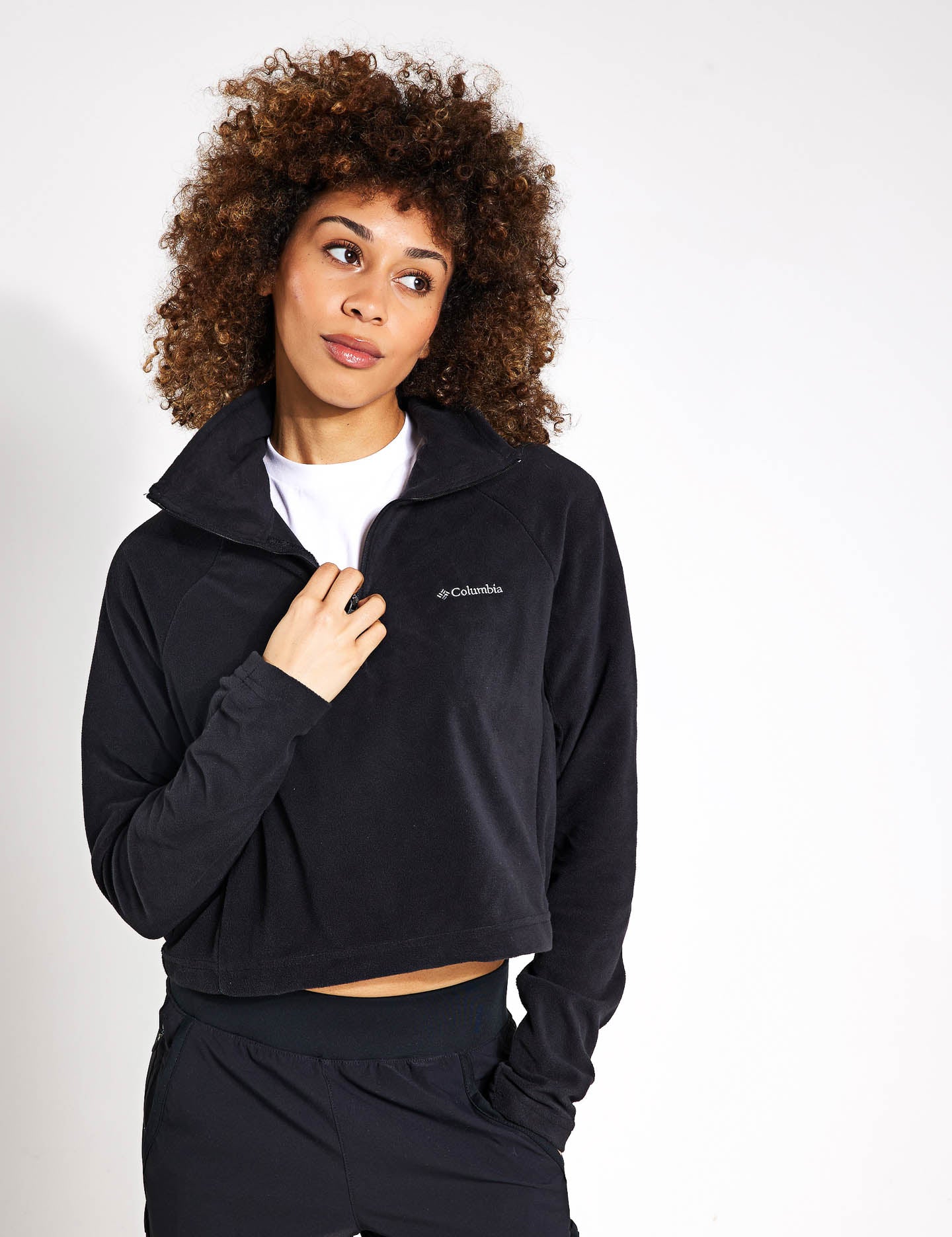Glacial II Casual Cropped Fleece Jacket for Women - Soft & Warm Winter Outerwear - Perfect for Outdoor Activities, Travel & Everyday Wear - Black