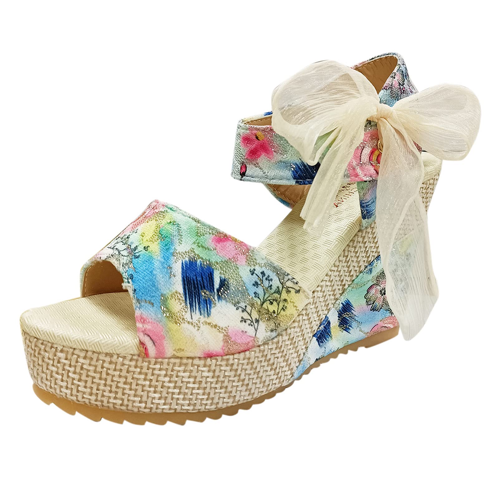 Women's Fashion Flower Lace-Up Platform Wedge Sandals - Comfortable Summer Beach Shoes for Women - Perfect for Outdoor, Vacation, and Casual Wear - Available in Multiple Sizes