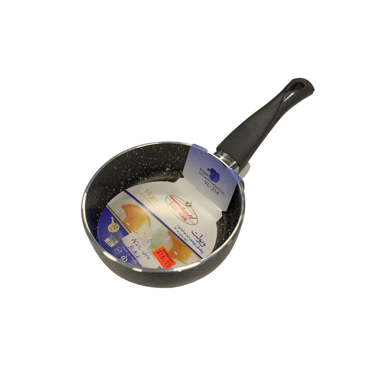Acrochef 5.6-Inch Nonstick Black Frying Pan with Ergonomic Black Handle - Perfect for Eggs, Pancakes & Small Meals (Model VL 214)