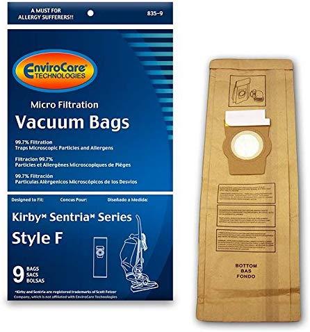 Kirby Replacement Style F Micro Filtration Bags - 9 Pack (EVC835 9) | Compatible with Kirby Vacuum Cleaners | Perfect for Home Cleaning & Pet Hair Removal