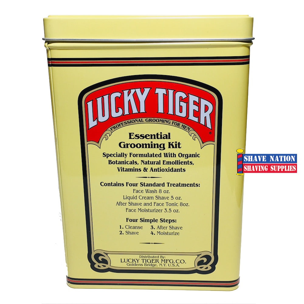 Lucky Tiger Men's Grooming Kit - Essential Beard & Mustache Care Set with Natural Ingredients - Perfect Gift for Men, Travel & Daily Grooming Routine