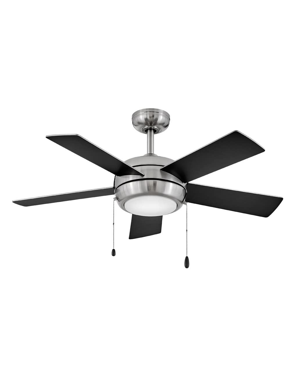 Hinkley Croft 42 Inch Brushed Nickel Ceiling Fan with LED Light - Reversible Wooden Blades, Pull Chain Control - Perfect for Living Room, Bedroom & Indoor Spaces