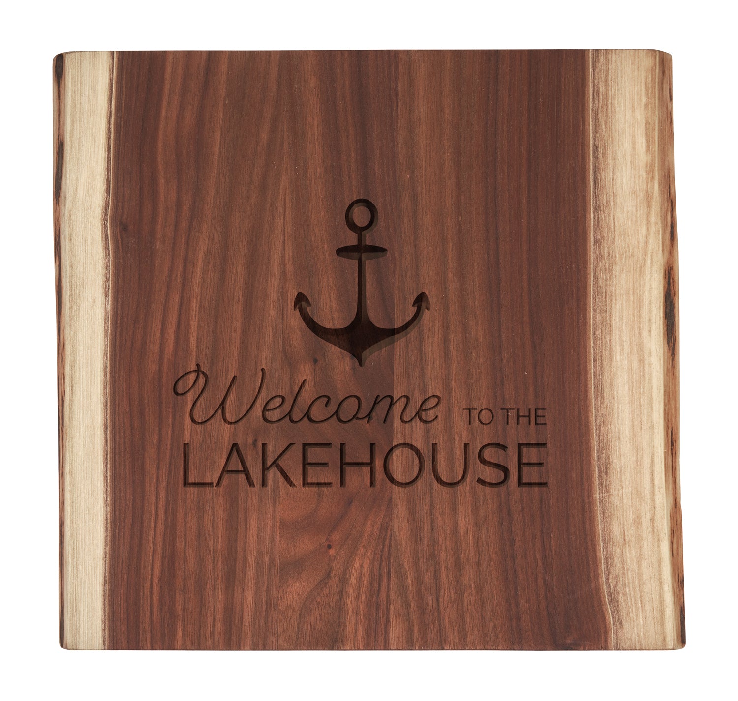 Walnut Square Live Edge Board - Natural Wood Tabletop for DIY Projects - 12 x 12 Inches - Perfect for Lake House Decor, Coffee Tables & Rustic Home Accents