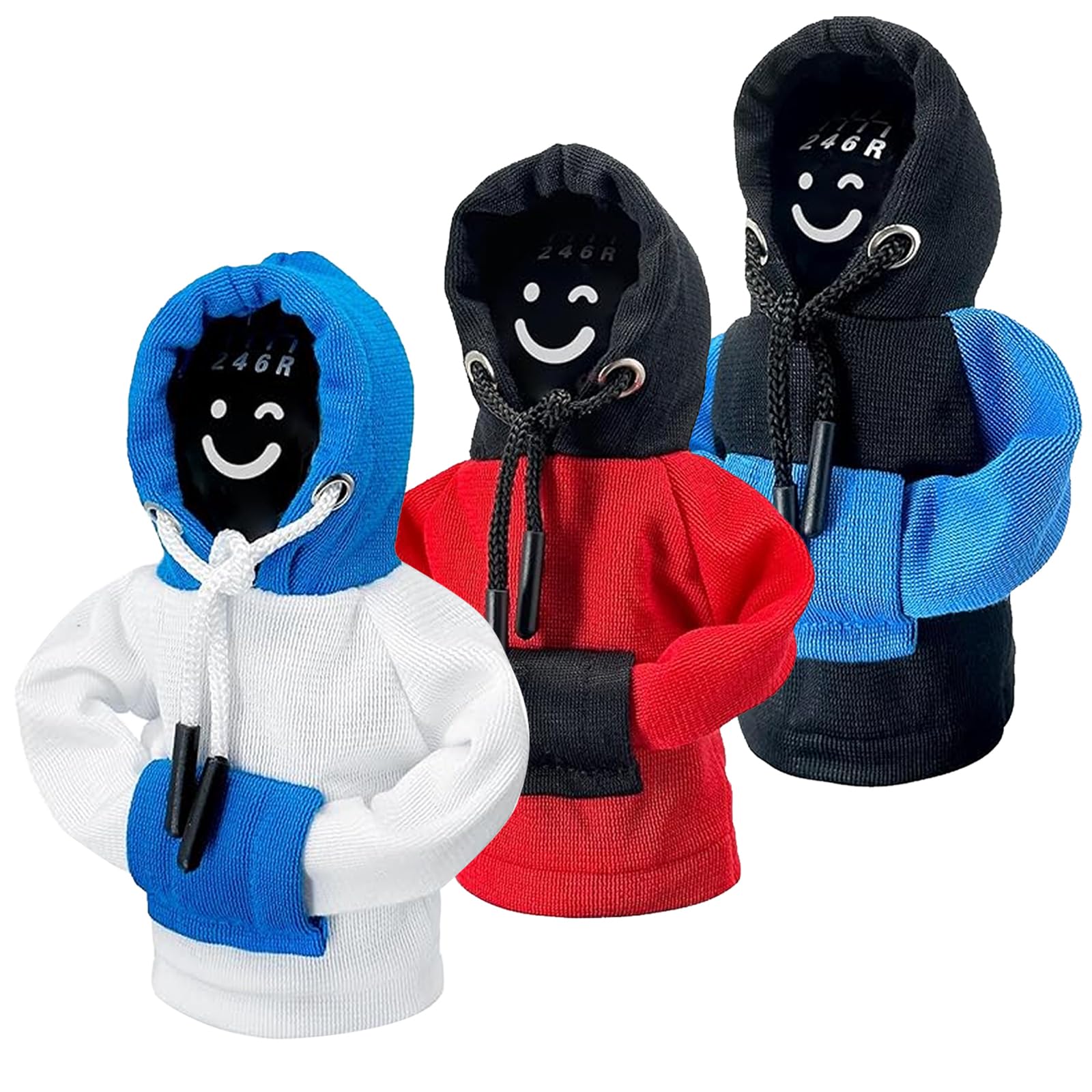 Funny Gear Shift Knob Hoodie - Mini Car Shifter Sweater for Automotive Interior | Cute Car Accessories Gadgets Gift (3-Pack) - Perfect for Car Enthusiasts & Prank Gifts