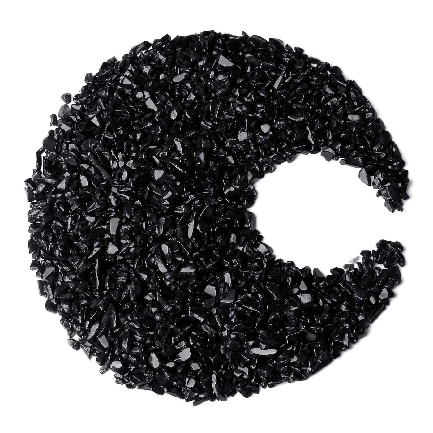 1 lb Bulk Obsidian Crystal Chips - Natural Black Aquarium Rocks, Fish Tank Gravel & Vase Filler Stones for Home Decor, Candle Making, Witch Kits, Plant Terrariums, and Quartz Sand Gemstone Supplies | Perfect for Zen Gardens, Spiritual Healing & DIY Crafts