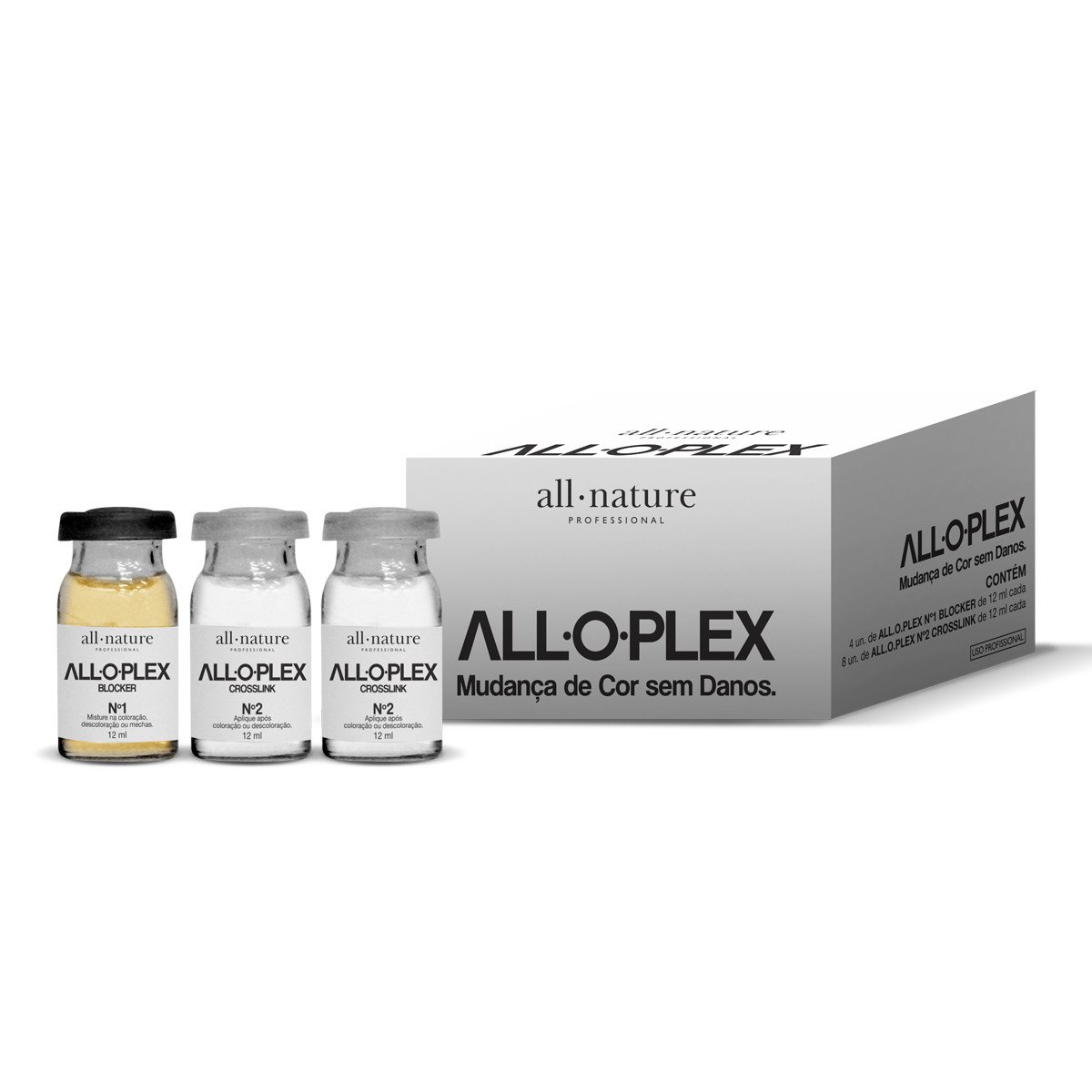 Alloplex Damage Blocker Pro Technology Hair Repair Ampoules 12x12ml - Natural Hair Treatment for Damaged Hair, Split Ends & Breakage | Professional Salon-Grade Solution for Dry, Brittle & Frizzy Hair at Home