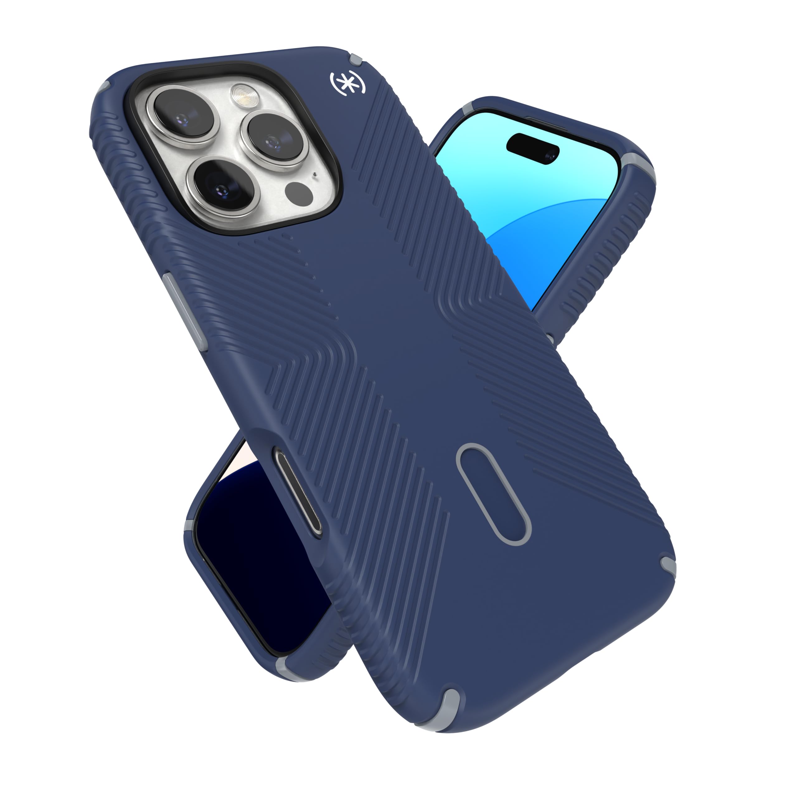 Speck Presidio 2 Grip iPhone 16 Pro Case with MagSafe & ClickLock - Slim Protective Cover in Coastal Blue/Dust Grey - Perfect for Work, Travel & Everyday Use