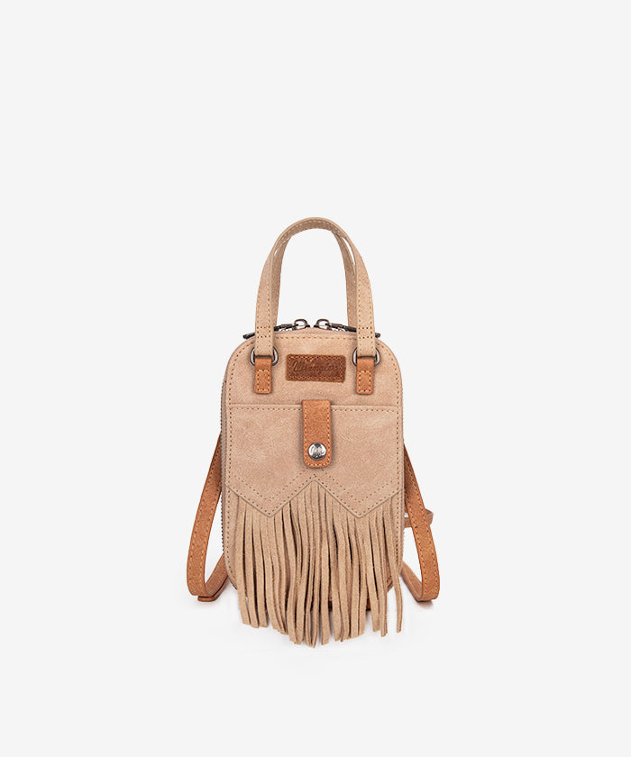 Wrangler Fringe Western Mini Crossbody Bag for Women - Stylish Cowgirl Purse with Adjustable Strap - Perfect for Concerts, Rodeos & Country Music Festivals