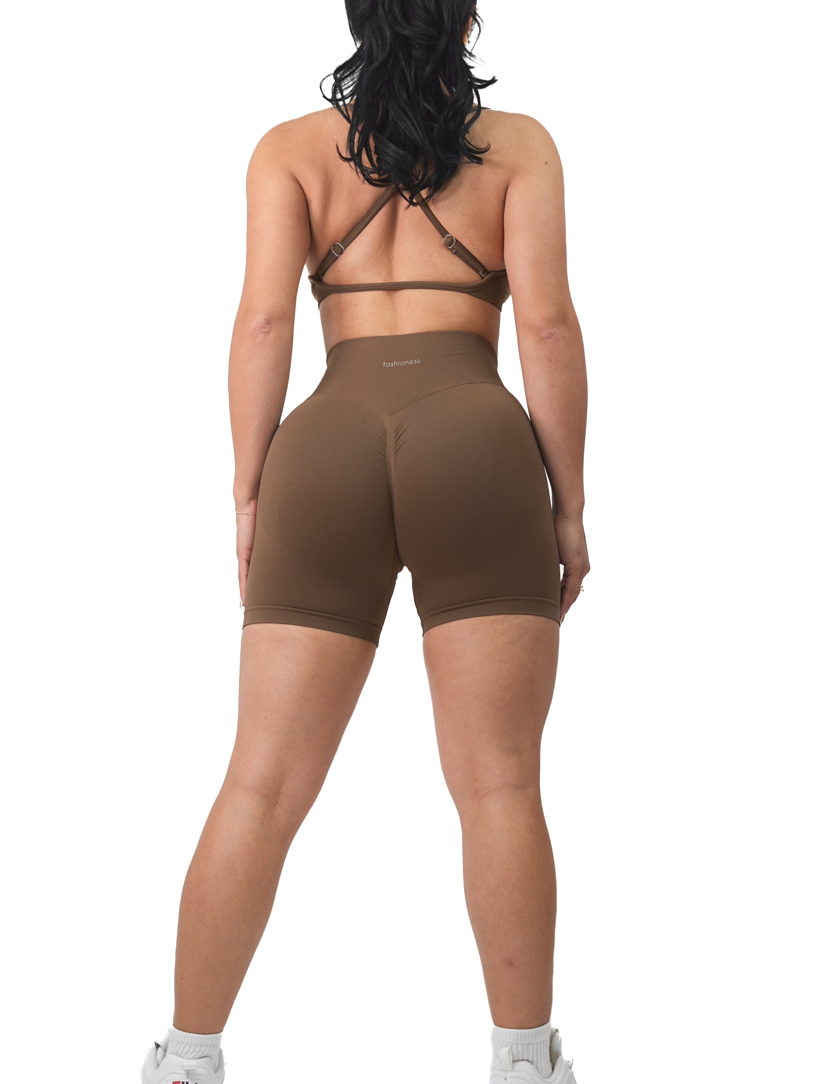 Seamless Booty Shorts for Women - High Waisted Yoga Shorts, Workout & Lounge Shorts (Cocoa Brown) - Perfect for Gym, Running, Yoga & Casual Wear