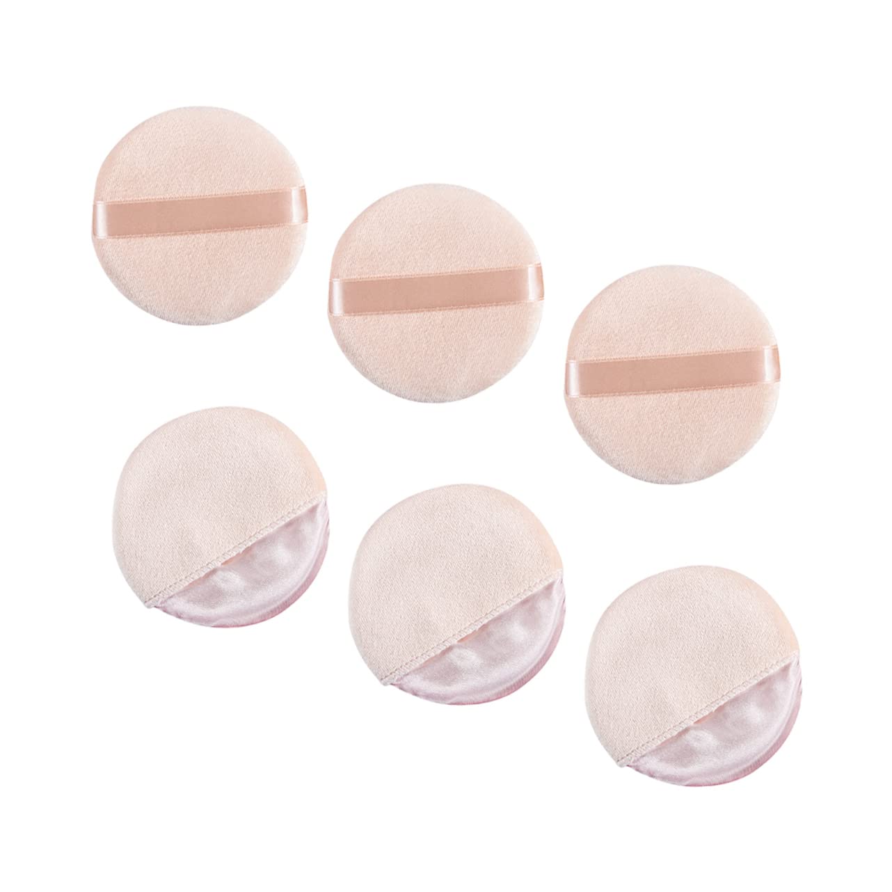 FOMIYES 6-Piece Round Powder Puff Set - Soft Washable Makeup Sponge & Cosmetic Pads for Foundation, Blush & Powder Application - Perfect for Travel & Daily Makeup Routine