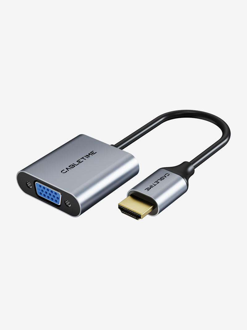 HDMI to VGA Adapter 1080p Female to Male Converter for Laptop, TV, Projector - Connect Modern Devices to Older Displays for Home Office, Presentations & Gaming