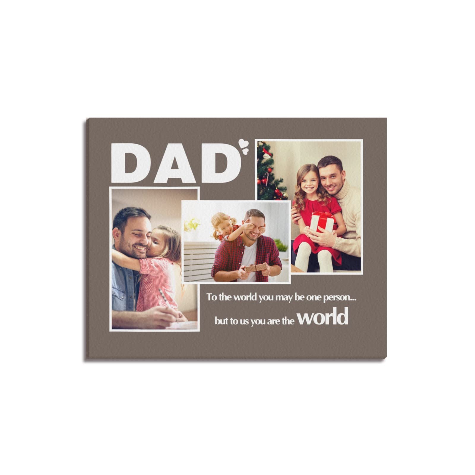 Custom Personalized Dad Canvas Wall Art with Photo & Name - Father's Day, Birthday Gift for Dad - Home Decor Prayer Canvas Print - Made in USA | Perfect for Living Room, Bedroom & Office Decor