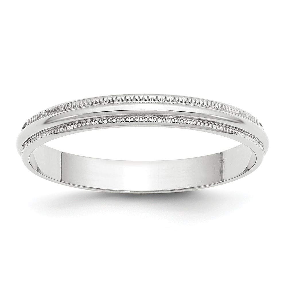 10K Solid Gold Milgrain Half Round Band Ring for Women - Rose Gold, White Gold, Yellow Gold - Available in Sizes 4-10 & Widths 3mm, 4mm, 5mm, 6mm - Perfect Wedding Band, Anniversary Gift, or Everyday Jewelry