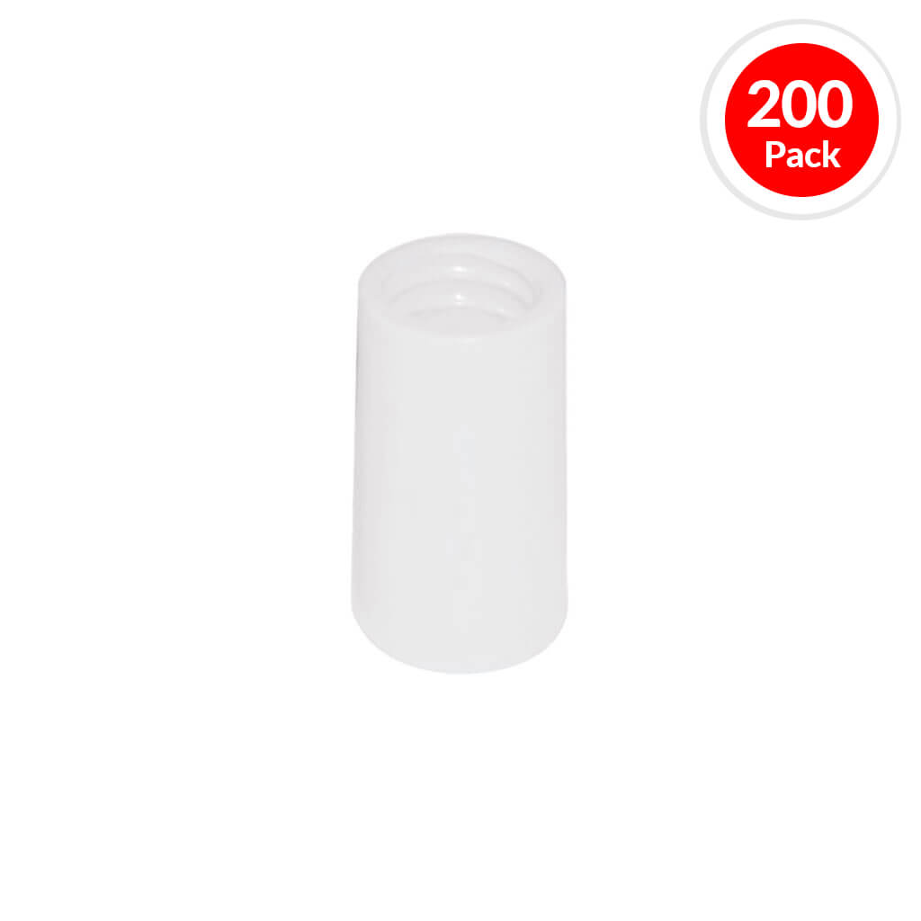 DuraDrive FormaCONE 2 Inch x 1/2 Inch White Threaded Plastic Coil Set Back Cone - 200 Pack - Perfect for Electrical Wiring, HVAC, and Plumbing Applications