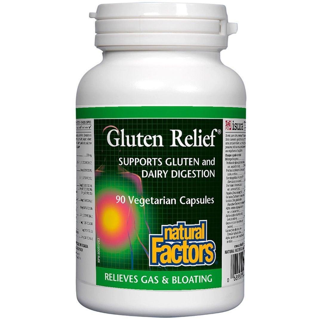 Natural Factors Gluten Relief Supplement - 90 Veggie Capsules for Digestive Support | Supports Gluten-Free Diet & Gut Health | Ideal for Sensitive Stomachs & Celiac Disease Management